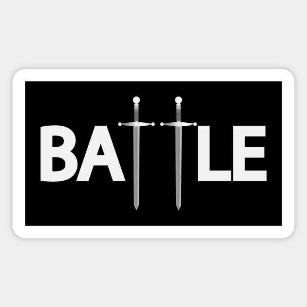 Battle battling typography design Magnet by DinaShalash